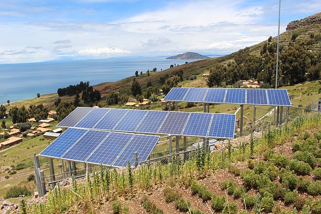 Solární panely v přírodě